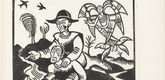 Richard Seewald, Renatus Kuno. The Blind Man and the Cripple (Der Blinde und der Lahme) (plate, page 75) from the periodical Münchner Blätter für Dichtung und Graphik, vol. 1, no. 5 (May 1919). 1919