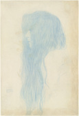 Gustav Klimt. Profile of a Girl (Study for 'Thalia and Melpomene') (Brustbild eines Mädchens mit langem Haar im Profil nach links) Profile of a Girl (Study for 'Thalia and Melpomene'). (1898-99)