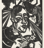 Heinrich Campendonk. Woman with Flower (Frau mit Blume) (plate, page 79) from the periodical Münchner Blätter für Dichtung und Graphik, vol. 1, no. 5 (May 1919). (1919, executed 1918)