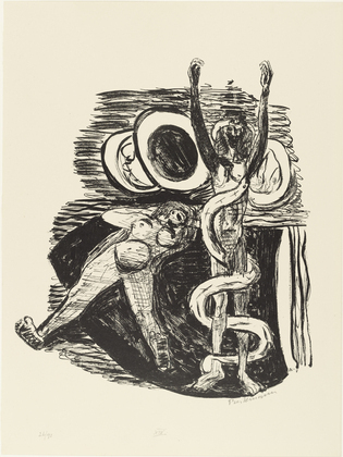 Max Beckmann. The Fall of Man (Sündenfall) from Day and Dream. (1946)