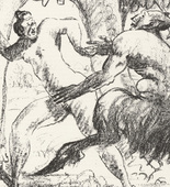 Walther Teutsch. Faun and Nymph (Faun und Nymphe) (plate, page 95) from the periodical Münchner Blätter für Dichtung und Graphik, vol. 1, no. 6 (June 1919). 1919