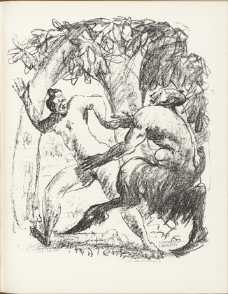 Walther Teutsch. Faun and Nymph (Faun und Nymphe) (plate, page 95) from the periodical Münchner Blätter für Dichtung und Graphik, vol. 1, no. 6 (June 1919). 1919