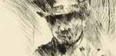 Lovis Corinth. Self-Portrait While Etching (Selbstbildnis radierend). (1920/1921)