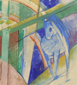 Franz Marc. Blue Horse with Rainbow (Blaues Pferd mit Regenbogen). (1913)