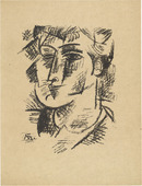 Conrad Felixmüller. Head of Londa II (Kopf Londa II) (plate, loose leaf) from the periodical Das Kunstblatt, vol. 2, no. 1 (Jan 1918). 1918 (executed 1917)