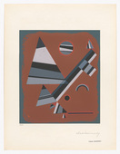 after Vasily Kandinsky. Gray (Gris) (plate 7) from Art d'Aujourd'hui, Maîtres de l'Art Abstrait (Art of Today, Masters of Abstract Art): Album I. 1953 (original composition executed by Kandinsky in 1931)