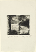 Lovis Corinth. Walchensee in Moonlight (Walchensee im Mondschein) for the portfolio On Walchensee (Am Walchensee). (1920)