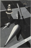 Oskar Schlemmer. Figurines in Space: Study for the Triadic Ballet (Figurinen im Raum: Mise-en-scène for Das Triadische Ballett). (c. 1924)