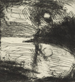 Lovis Corinth. Walchensee in Moonlight (Walchensee im Mondschein) for the portfolio On Walchensee (Am Walchensee). (1920)