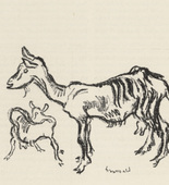 Richard Seewald. Goats (Ziegen) (tailpiece, page 128) from the periodical Münchner Blätter für Dichtung und Graphik, vol. 1, no. 8 (August 1919). 1919