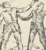 Adolf Ferdinand Schinnerer. Men on Stilts (Stelzenläufer) (plate, page 135) from the periodical Münchner Blätter für Dichtung und Graphik, vol. 1, no. 9 (September 1919). 1919