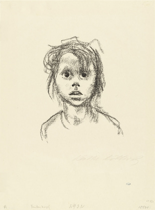 Käthe Kollwitz. Child's Head (Kinderkopf). (1925)