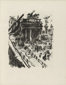 Lovis Corinth. Brandenburg Gate (Bradenburger Tor) (plate facing page 92) from Gesammelte Schriften (Collected Writings). 1920