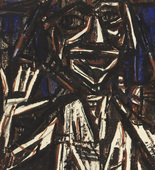 Christian Rohlfs. Idol (Torso with Raised Hand) [Götze (Halbfigur mit erhobener Hand)]. (1921), dated 1926