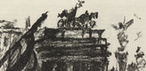 Lovis Corinth. Brandenburg Gate (Bradenburger Tor) (plate facing page 92) from Gesammelte Schriften (Collected Writings). 1920