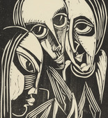 Karl Opfermann. Three Heads (Drei Köpfe)  from the periodical Kündung, vol. 1, no. 1 (January 1921). 1921 (executed 1920)