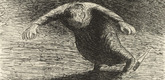 Ernst Barlach. Woman Falling (Stürzende Frau) from The Dead Day (Der tote Tag). (1910-11, published 1912)