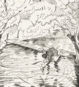 Max Oppenheimer (MOPP). On the Bridge in Lodi (Auf der Brücke von Lodi)  from the portfolio Das Buch Le Grand. (1913, published 1914)
