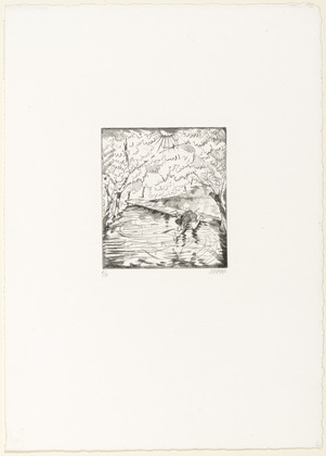 Max Oppenheimer (MOPP). On the Bridge in Lodi (Auf der Brücke von Lodi)  from the portfolio Das Buch Le Grand. (1913, published 1914)