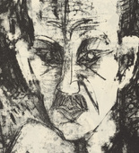 .a Ernst Ludwig Kirchner, .b Ottomar Starke. Portrait of Carl Sternheim (Bildnis Carl Sternheims) from the periodical Der Bildermann, No. 9. (1916)