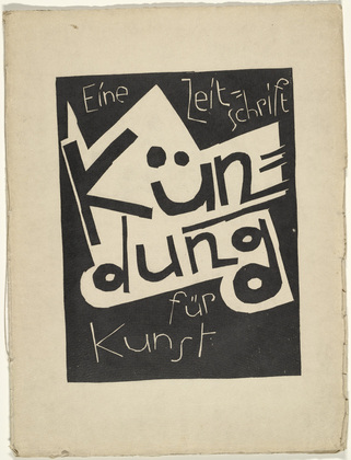 Karl Schmidt-Rottluff. Cover from the periodical Kündung, vol. 1, no. 1 (January 1921). 1921 (executed 1920)