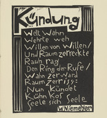 Karl Schmidt-Rottluff. Proclamation (Kündung) from the periodical Kündung, vol. 1, no. 1 (January 1921). 1921 (executed 1920)
