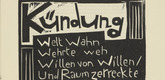 Karl Schmidt-Rottluff. Proclamation (Kündung) from the periodical Kündung, vol. 1, no. 1 (January 1921). 1921 (executed 1920)