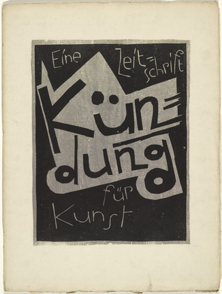 Karl Schmidt-Rottluff. Cover from the periodical Kündung, vol. 1, no. 2 (February 1921). 1921 (executed 1920)