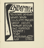 Karl Opfermann. Melancholia (Schwermut) from the periodical Kündung, vol. 1, no. 2 (February 1921). 1921 (executed 1920)