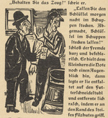 Ernst Ludwig Kirchner. Downfall: Kleinkern and the Stranger (Niedergang: Kleinkern und der Fremde) (in-text plate, page 96) from Neben der Heerstrasse (Off the Main Road). 1923