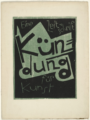 Karl Schmidt-Rottluff. Cover from the periodical Kündung, vol. 1, no. 3 (March 1921). 1921 (executed 1920)