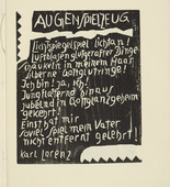 Franz Radziwill. Playthings for the Eye (Augenspielzeug) from the periodical Kündung, vol. 1, no. 3 (March 1921). 1921 (executed 1920)