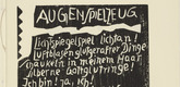 Franz Radziwill. Playthings for the Eye (Augenspielzeug) from the periodical Kündung, vol. 1, no. 3 (March 1921). 1921 (executed 1920)