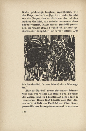Ernst Ludwig Kirchner. Downfall: Kern and the Smuggler (Niedergang: Kern und der Schmuggler) (in-text plate, page 106) from Neben der Heerstrasse (Off the Main Road). 1923