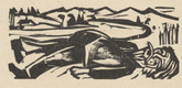 Ernst Ludwig Kirchner. Downfall: The Dead Kern (Niedergang: Der tote Kern) (tailpiece, page 110) from Neben der Heerstrasse (Off the Main Road). 1923
