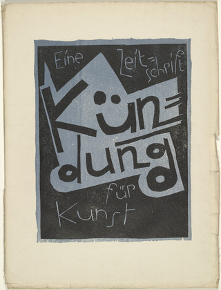 Karl Schmidt-Rottluff. Cover from the periodical Kündung, vol. 1, no. 4, 5, 6 (April, May, June 1921). 1921 (executed 1920)