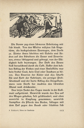 Ernst Ludwig Kirchner. The Feasting Farmer (Der Festbauer) (headpiece, page 113) from Neben der Heerstrasse (Off the Main Road). 1923
