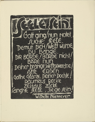 Robert Koepke. Having Soul (Seele sein) from the periodical Kündung, vol. 1, no. 4, 5, 6 (April, May, June 1921). 1921