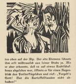 Ernst Ludwig Kirchner. As Josua Grübler Found his Way: Josua and Priska (Wie Josua Grübler seinen Weg fand: Josua und Priska) (in-text plate, page 214) from  Neben der Heerstrasse (Off the Main Road). 1923