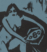 Max Pechstein. Kneeling Nude with Bowl (Kniender Akt mit Schale) cover from the portfolio Brücke 1911. (1911)