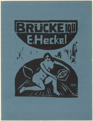 Max Pechstein. Kneeling Nude with Bowl (Kniender Akt mit Schale) cover from the portfolio Brücke 1911. (1911)