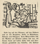 Ernst Ludwig Kirchner. Altwinkel: The Cursing Winkler (Altwinkel: Der fluchende Winkler) (headpiece, page 249) from Neben der Heerstrasse (Off the Main Road). 1923