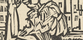 Ernst Ludwig Kirchner. Altwinkel: The Cursing Winkler (Altwinkel: Der fluchende Winkler) (headpiece, page 249) from Neben der Heerstrasse (Off the Main Road). 1923