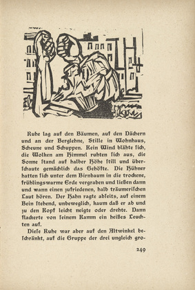 Ernst Ludwig Kirchner. Altwinkel: The Cursing Winkler (Altwinkel: Der fluchende Winkler) (headpiece, page 249) from Neben der Heerstrasse (Off the Main Road). 1923