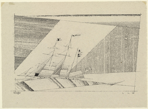 Lyonel Feininger. Three-Masted Frigate. 1942