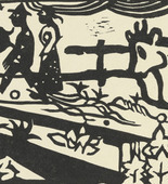 Heinrich Campendonk. Peasants Strolling (Bauerngang) (plate, loose leaf) from the periodical Das Kunstblatt, vol. 2, no. 4 (Apr 1918). 1918