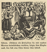 Ernst Ludwig Kirchner. Altwinkel: Wintsch Stabbed to Death (Altwinkel: Der niedergestochene Wintsch) (in-text plate, page 321) from Neben der Heerstrasse (Off the Main Road). 1923