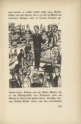 Ernst Ludwig Kirchner. The Peace Apostle: The Speaker (Der Friedensapostel: Der Redner) (in-text plate, page 379) from Neben der Heerstrasse (Off the Main Road). 1923