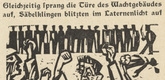 Ernst Ludwig Kirchner. The Peace Apostle: The Riot (Der Friedensapostel: Aufruhr) (in-text plate, page 422) from Neben der Heerstrasse (Off the Main Road). 1923