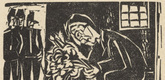 Ernst Ludwig Kirchner. The Peace Apostle: In the Cell (Der Friedensapostel: In der Zelle) (in-text plate, page 434) from Neben der Heerstrasse (Off the Main Road). 1923